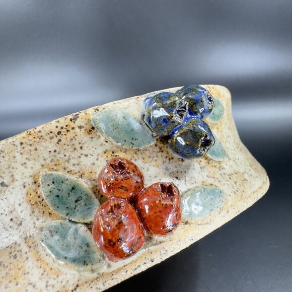 2015 Peastly Pottery Hand Made Pottery Dish Bowl Stoneware Speckled With Berries - Picture 12 of 15